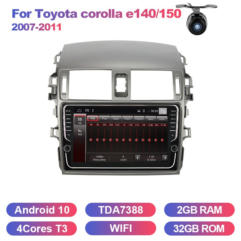 Eunavi Android system car multimedia radio player for Toyota Corolla E140/150 2007-2011 autoradio stereo gps PX6 4G 64GB NO 2DIN