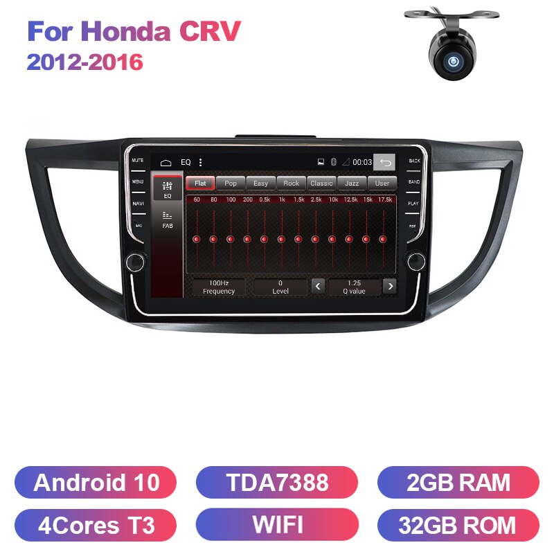 Eunavi 2 din 4G+64G Android Touch screen Car Radio Multimedia player For Honda CRV 2012-2016 GPS Stereo NO DVD 1024*600 HD