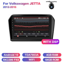 Charger l&#39;image dans la galerie, Eunavi 2Din Car Radio 8 core 4GB 64GB Android 10 GPS Stereo For VW Volkswagen JETTA 2012-2016 navigation multimedia TDA7851