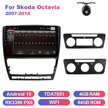 Cargar imagen en el visor de la galería, Eunavi 2 din Android 10 Car multimedia Radio stereo Player For Skoda Octavia 2007-2014 GPS Navigation TDA7851 RDS USB