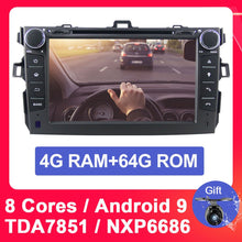 Laden Sie das Bild in den Galerie-Viewer, Eunavi 2 din Car dvd Android 9 Multimedia Player for Toyota Corolla 2007 2008 2009 2010 2011 radio gps stereo headunit 4G 64GB