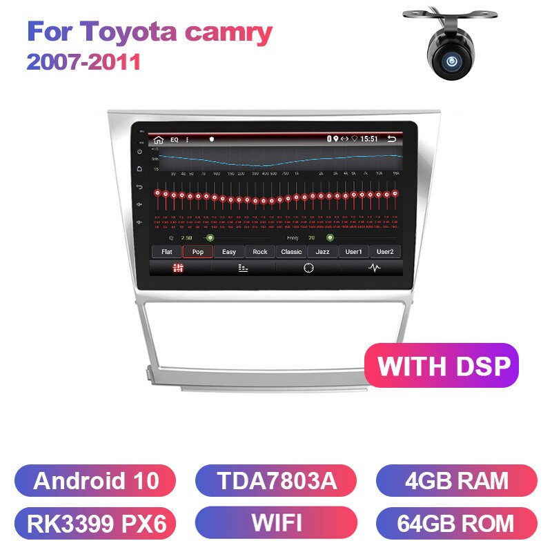 Eunavi Android 10 Car Radio Stereo For Toyota Camry 2007 2008 2009 2010 2011 Multimedia Video Player 2 Din Head unit GPS Navi