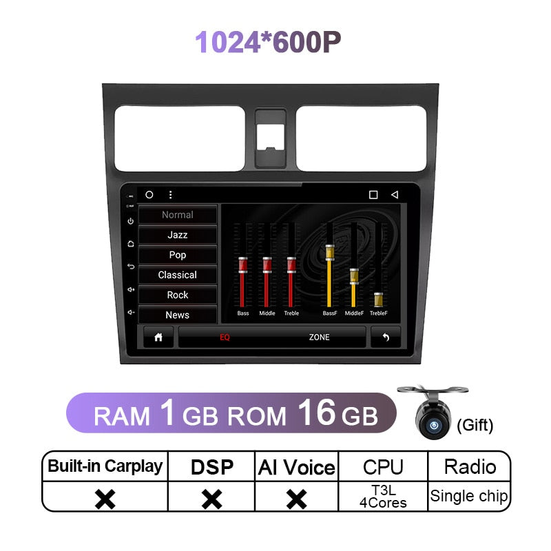 Eunavi 4G 1280*720 QLED 2 Din Android 11 Car Radio Multimedia Video Player For Suzuki Swift 2005 2006 - 2016 Head unit DVD GPS