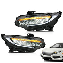 Cargar imagen en el visor de la galería, VLAND Headlamp Car Headlights Assembly for Honda Civic 2016-2019 Headlight LED DRL with moving turn signal Dual Beam Lens