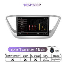 Load image into Gallery viewer, Eunavi 4G 2 Din Android 11 Car Radio For Hyundai Solaris 2 Verna 2016 - 2018 GPS Navigation 2Din DVD Multimedia Video Player