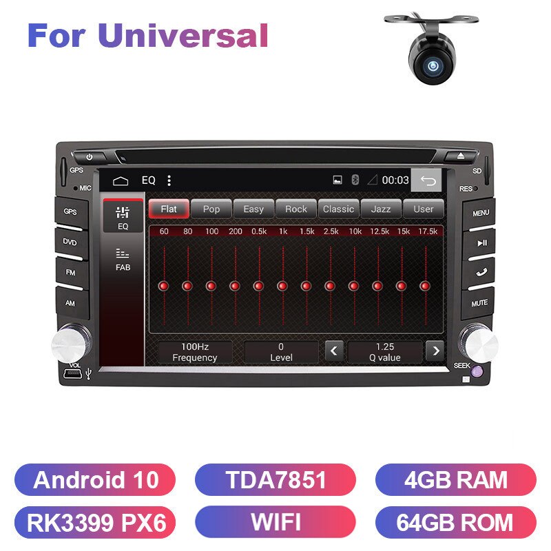 Eunavi 2 din Android system universal car dvd radio multimedia player GPS Navigation stereo 2din headunit touch screen USB BT