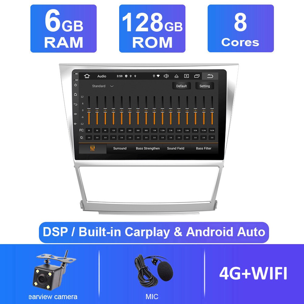 Eunavi Android 10 Car Radio For Toyota Camry 6 40 50 2006 2007-2011 Multimedia Video Player Car Navigation GPS No 2din 2 din dvd