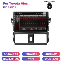 Charger l&#39;image dans la galerie, Eunavi car radio stereo multimedia pc player for Toyota Vios 2013-2016 2 din headunit GPS TDA7851 Subwoofer USB Android 10