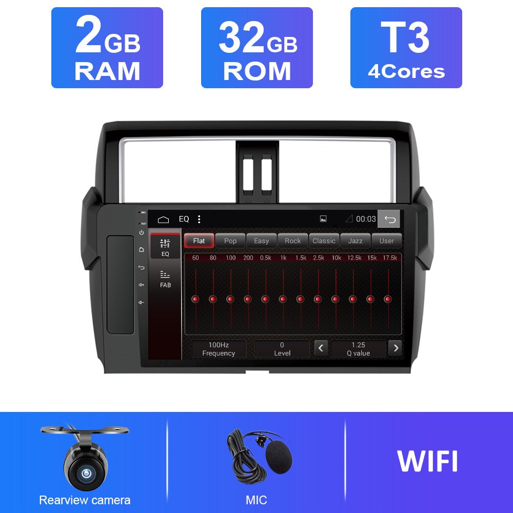 Eunavi Android 10 Autoradio For TEunavi Android 10 Autoradio dla Toyota Land Cruiser Prado 150 2013-2017 Radio samochodowe multimedialny odtwarzacz wideo nawigacja GPS 2 Din