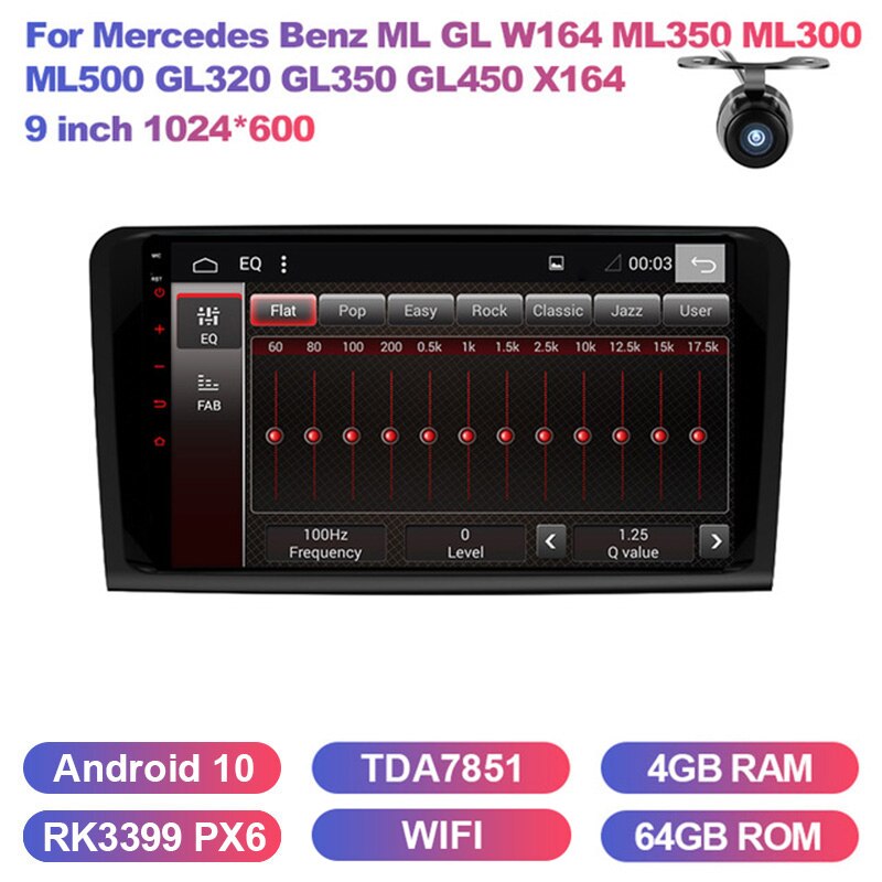 Eunavi 2 Din 9 inch Android Car Radio Multimedia GPS Auto For Mercedes Benz ML GL W164 ML350 ML300 ML500 GL320 GL350 GL450 X164