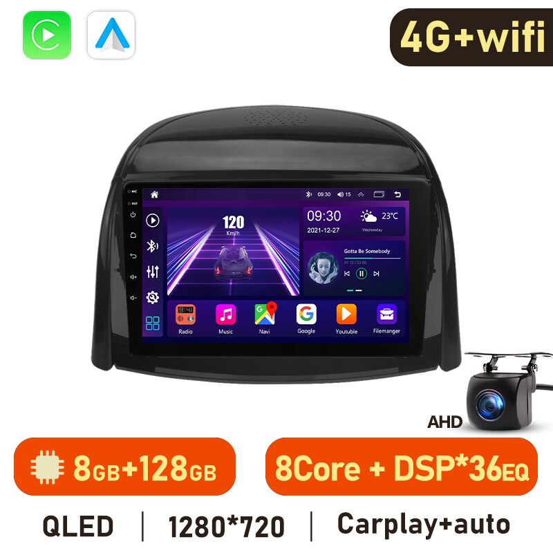 Eunavi 2 din Android auto For Renault Koleos 2008-2016 Car Radio Multimedia Video Player stereo GPS carplay 4G QLED 2DIN