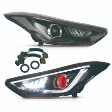 Załaduj zdjęcie do przeglądarki galerii, VLAND Headlamp Car Headlight Assembly for 2011-2016 Hyundai Elantra Coupe 2013-2014 Head light moving turn signal Dual Beam Lens