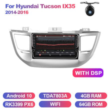 Cargar imagen en el visor de la galería, Eunavi 2din android 10 car radio for Hyundai Tucson IX35 2014-2017 multimedia gps navigation TDA7851 touch screen 1024*600