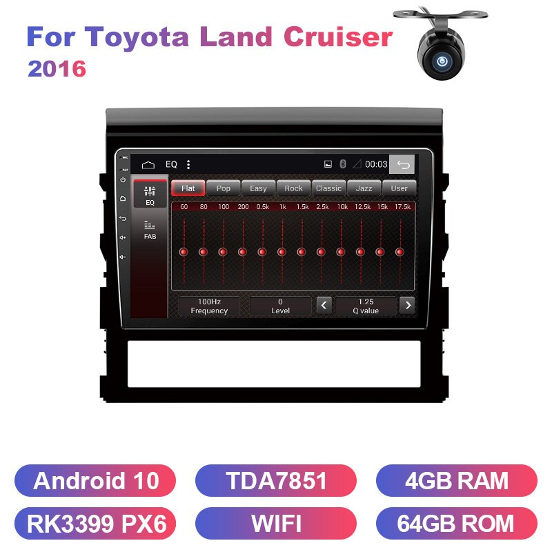 Eunavi 2din car radio stereo multimedia for Toyota Land Cruiser 2016 GPS headunit TDA7851 Subwoofer USB NO DVD Android 10