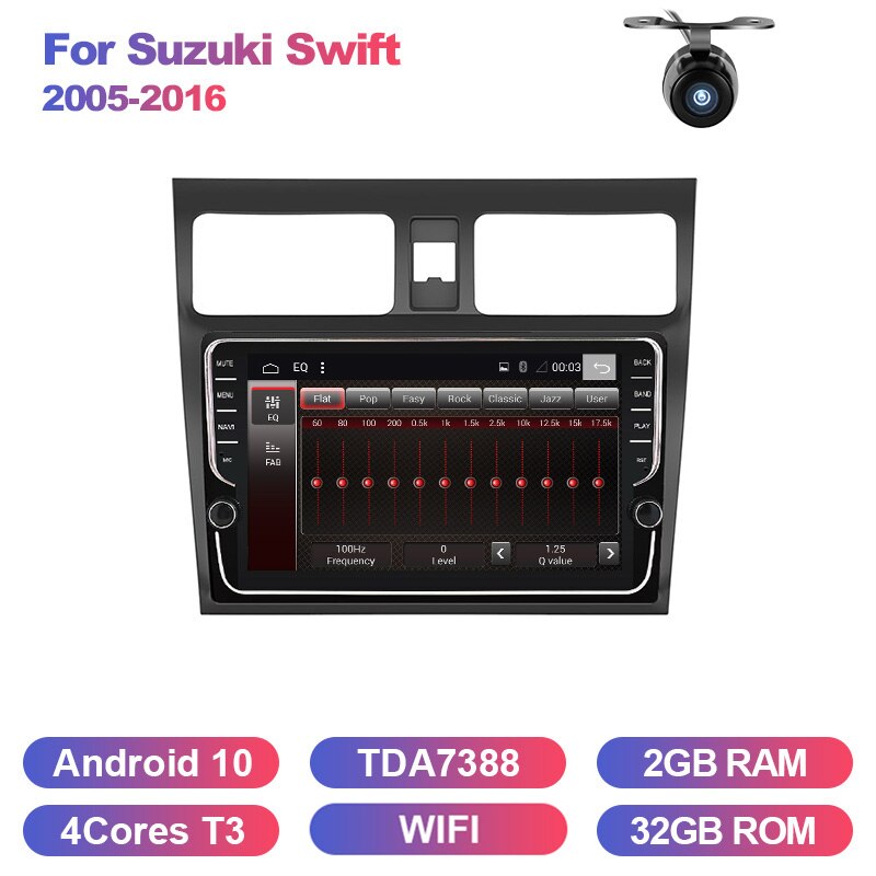 Eunavi 2 DIN Android 10 for SUZUKI SWIFT 2005-2016 2din Car Radio Stereo Multimedia video player GPS Navigation Headunit bt WIFI