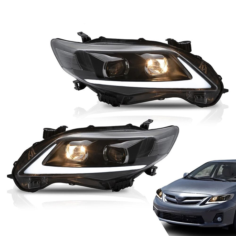 VLAND Headlamp Car Assembly Fit For Toyota COROLLA 2011 2012 2013 Headlight Full LED Headlamp With DRL Turn Signal Light