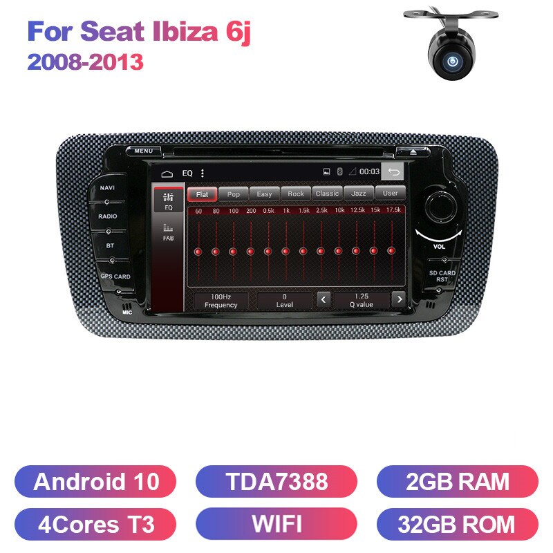 Eunavi Android 10 Car DVD Radio GPS Auto For Seat Ibiza 6j 2009 2010 2012 2013 Headunit Multimedia Stereo 4G Screen Audio USB BT