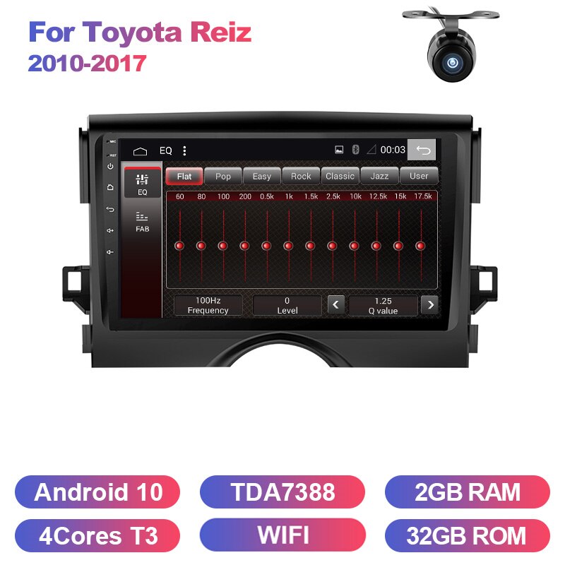 Eunavi 2 din car radio stereo multimedia GPS for Toyota Reiz 2010-2017 2din headunit TDA7851 Subwoofer USB NO DVD Android 10