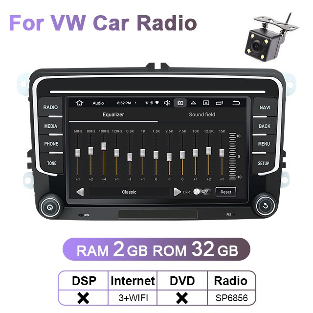 Ue, że vi 2 din Android samochodowy odtwarzacz dvd radio odtwarzacz multimedialny GPS dla VW golf 5 6 polo bora jet He Passat B6 nr 7 Tiguan subwoofer radio samochodowe