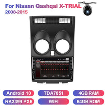 Cargar imagen en el visor de la galería, Eunavi 2 din Android 10 Car Multimedia Radio Player For Nissan Qashqai X-TRIAL 2008-2015 4G 64GB 8 cores GPS Stereo NO DVD CD