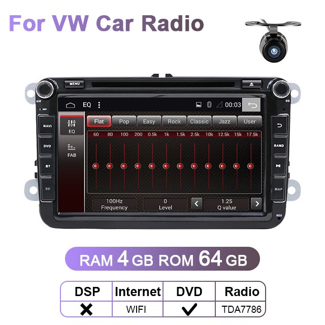 Eunavi 8'' 2 Din Android car dvd radio for VW Volkswagen Polo Jetta passat b6 b7 cc fabia Touran golf 6 Tiguan rns510 GPS DSP BT