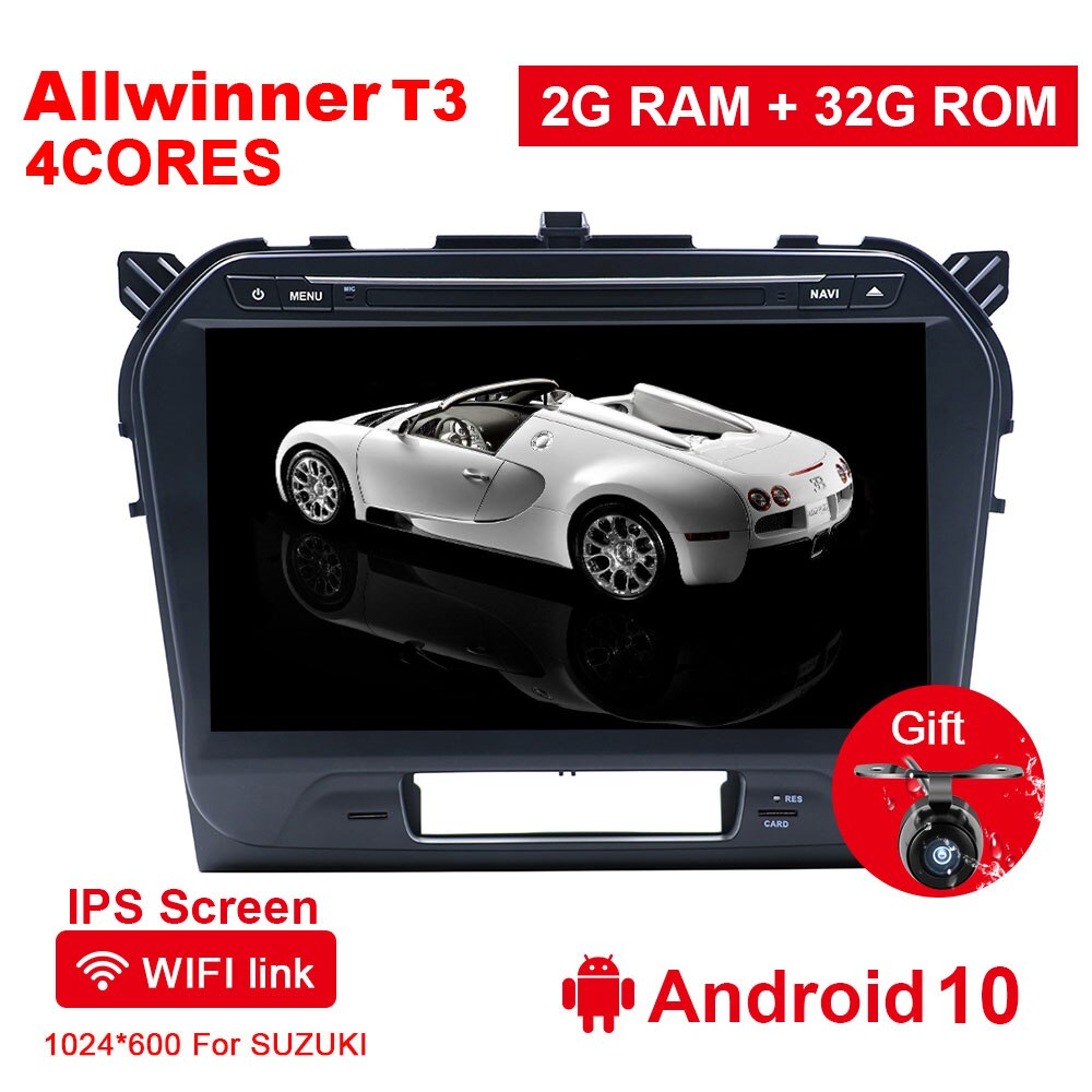 Eunavi 2 Din 10.1 cal Android 10 samochodowy odtwarzacz dvd radio stereo dla SUZUKI GRAND VITARA 2015 multimedialny radioodtwarzacz nawigacji GPS PC 2din