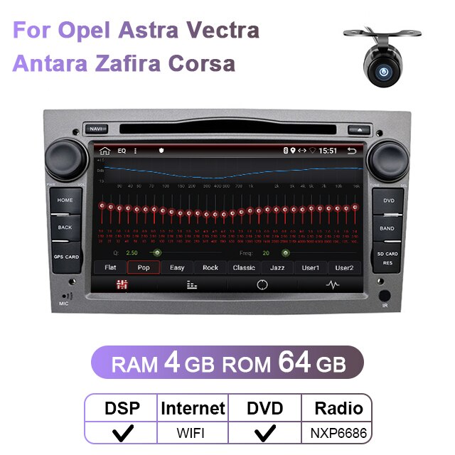 Eunavi 2 Din ChG DSP Android Tsar Radio DVD DVD odtwarzacz stereo dla opla Astra HGY Vectra Antara Zafira Corsa Vivaro Meriva Veda