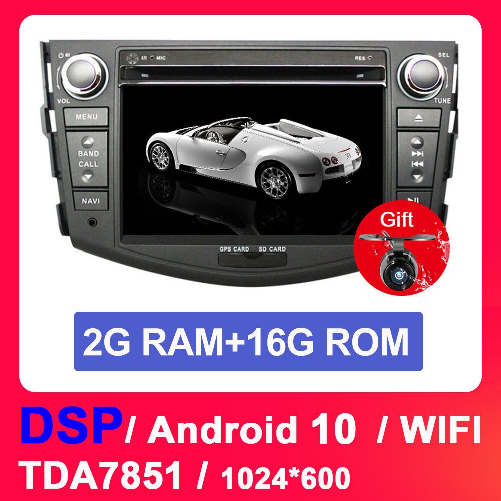 Eunavi 2 din Android 10 TDA7851 radio samochodowe dvd multimedia dla Toyota RAV4 Rav 4 2007 2008 2009 2010 2011 radioodtwarzacz gps stereo DSP