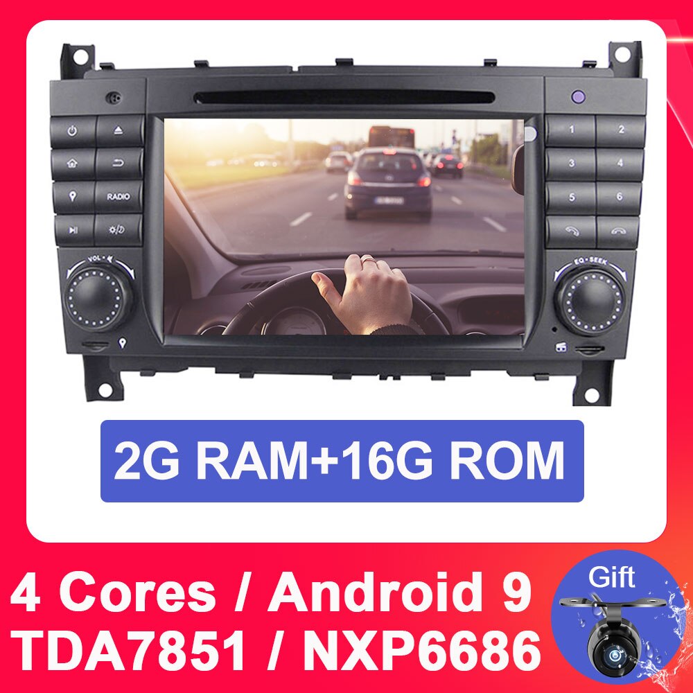 Eunavi 2 din Android 9 Car multimedia Dvd GPS Radio For Mercedes/Benz W203 W209 W219 W169 A160 C180 C200 C230 C240 CLK200 CLK22