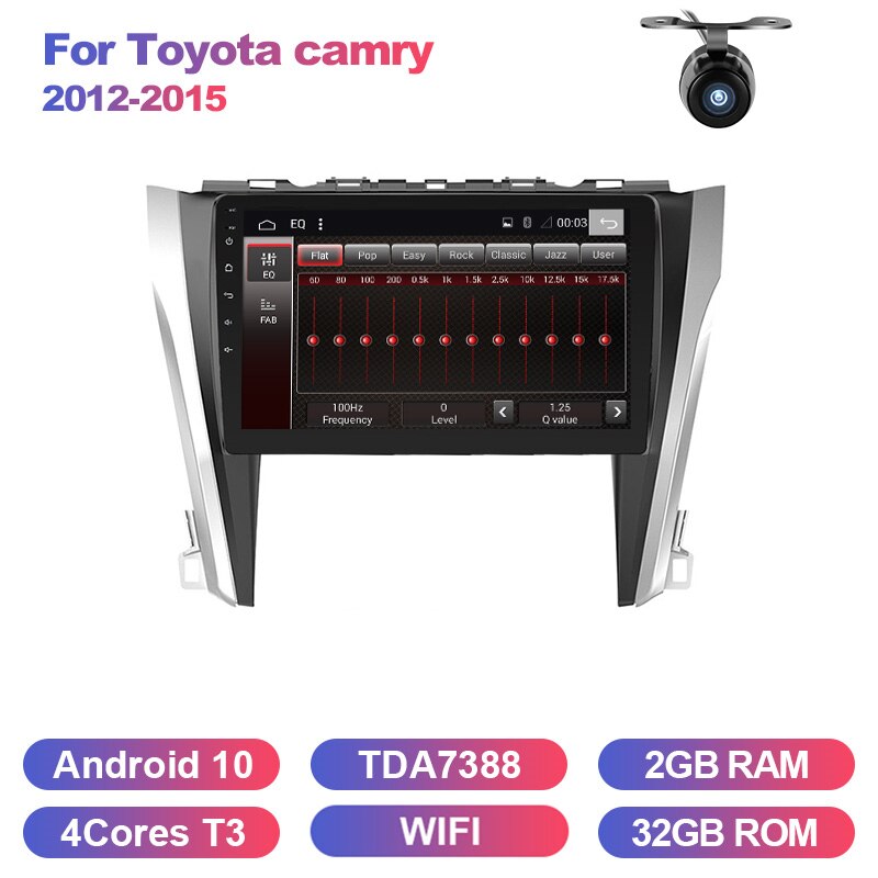 Eunavi android 10 car radio gps multimedia player For Toyota Camry 2012-2015 navigation radio video audio wifi touch screen BT