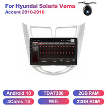 Cargar imagen en el visor de la galería, Eunavi 2 din android 10 car radio GPS for Hyundai Solaris Verna Accent 2010-2018 multimedia stereo navigation TDA7851 WIFI