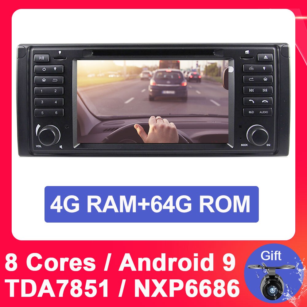 Eunavi 1 din Android 9 Car DVD For BMW E39 1996-2003 E53 X5 GPS Multimedia Radio Stereo player DSP WIFI 4GB 64GB headunit 8 core