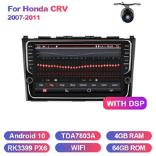 Charger l&#39;image dans la galerie, Eunavi Car dvd player GPS Navi For Honda CRV 2007-2011 Capacitive screen 1024 *600 +wifi+BT+SWC+RDS+Android 10+4G RAM PX6