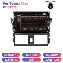 Cargar imagen en el visor de la galería, Eunavi Android 10 car radio stereo multimedia pc player for Toyota Vios 2013-2016 2 din headunit GPS TDA7851 Subwoofer USB