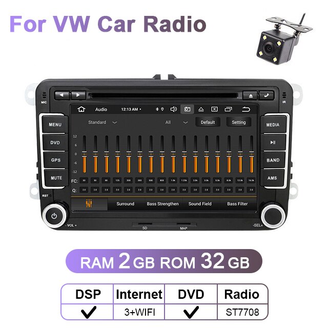 EU That vi 2 din Android Auto DVD Radio Multimedia Player GPS für VW Golf 5 6 Polo Bora Jet He Passat B6 No 7 Tiguan Subwoofer Autoradio