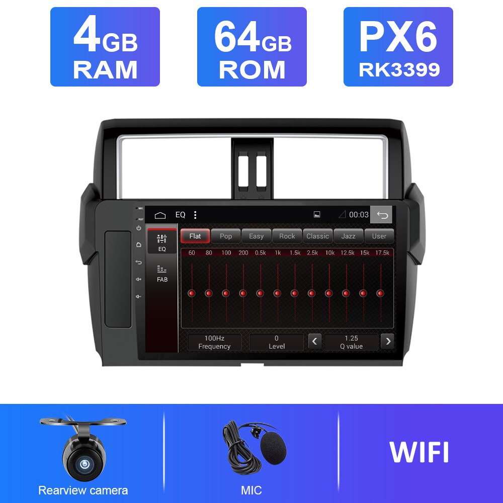 Eunavi Android 10 Autoradio Für Toyota Land Cruiser Prado 150 2013 - 2017 Autoradio Multimedia Video Player Navigation GPS 2 Din