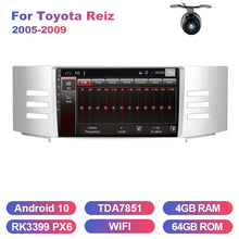 Cargar imagen en el visor de la galería, Eunavi car radio stereo multimedia for Toyota Reiz 2005-2009 double 2 din headunit TDA7851 Android 10 GPS Navigation audio