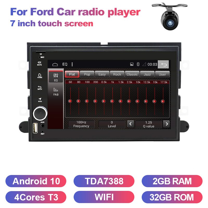 Eunavi 2 Din Car Multimedia Player Android 9 Radio GPS For Ford 500 F150 Explorer Edge Expedition Mustang fusion Freestyle WIFI