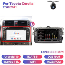 Cargar imagen en el visor de la galería, Eunavi 2 Din Android 10 Car DVD For Toyota Corolla 2006 - 2013 Multimedia Video Player 4G 64G DSP GPS Navi car radio stereo 2din