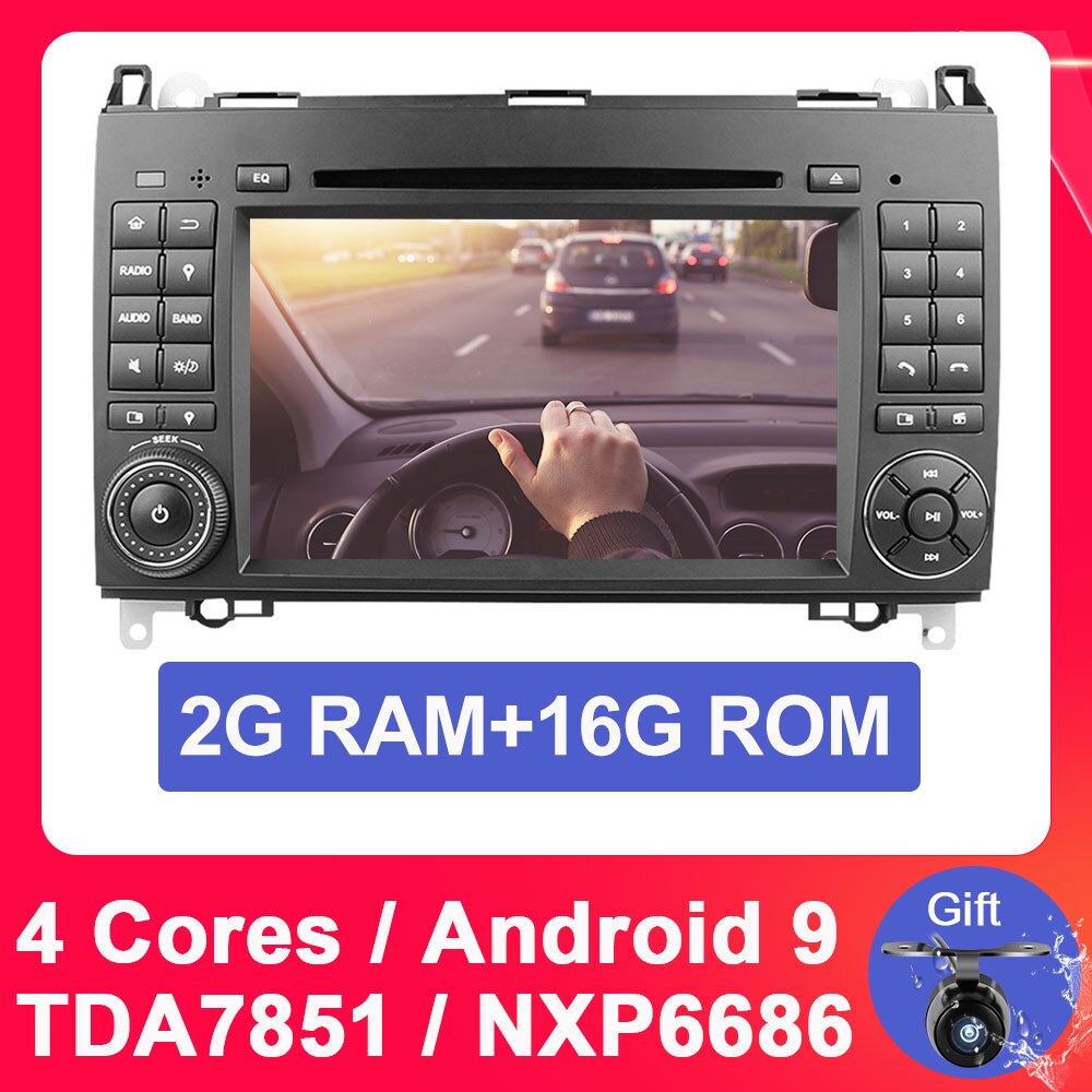 Eunavi 2 din Android 9 Car multimedia For Mercedes Benz Sprinter Vito W169 W245 W469 W639 W906 B200 DVD auto radio gps 4G 64GB