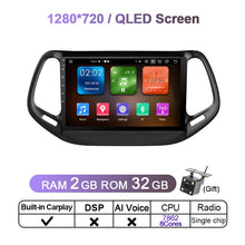 Załaduj zdjęcie do przeglądarki galerii, Eunavi 4G Android 11 car radio stereo multimedia player for Jeep Compass 2017 - 2019 head unit GPS Subwoofer USB 2 din 2din dvd