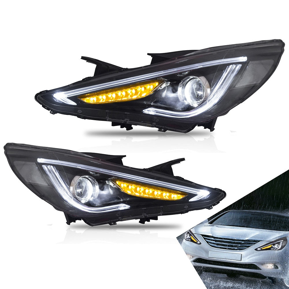 VLAND Headlamp Car Headlight Assembly for Hyundai Sonata 2011 2012 2013 2014 Head light with demon eye