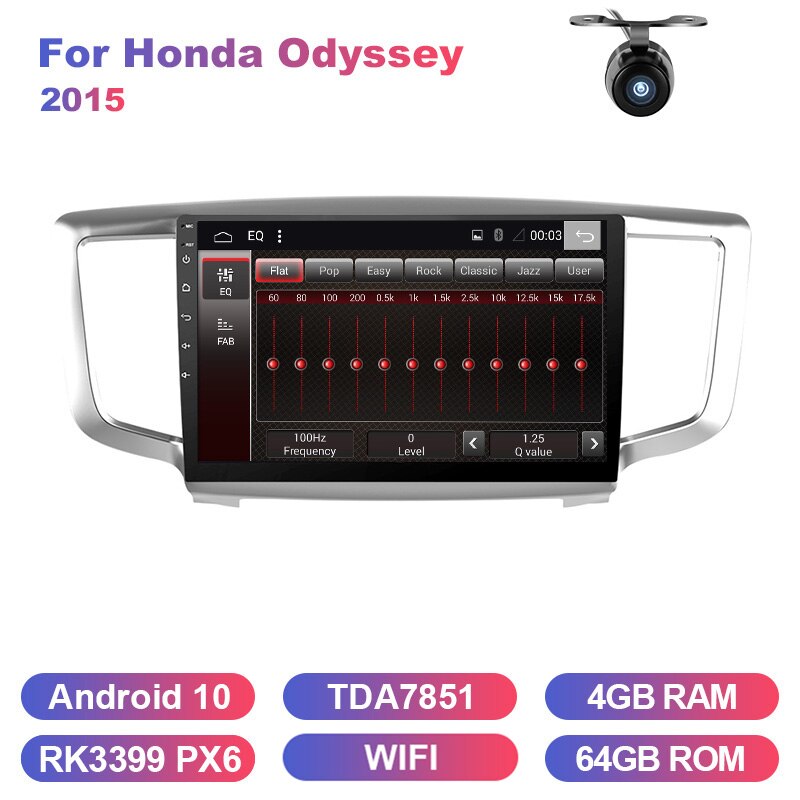 Eunavi 2din car radio stereo for Honda Odyssey 2015 multimedia pc player gps navigation headunit TDA7851 NO DVD Android 10