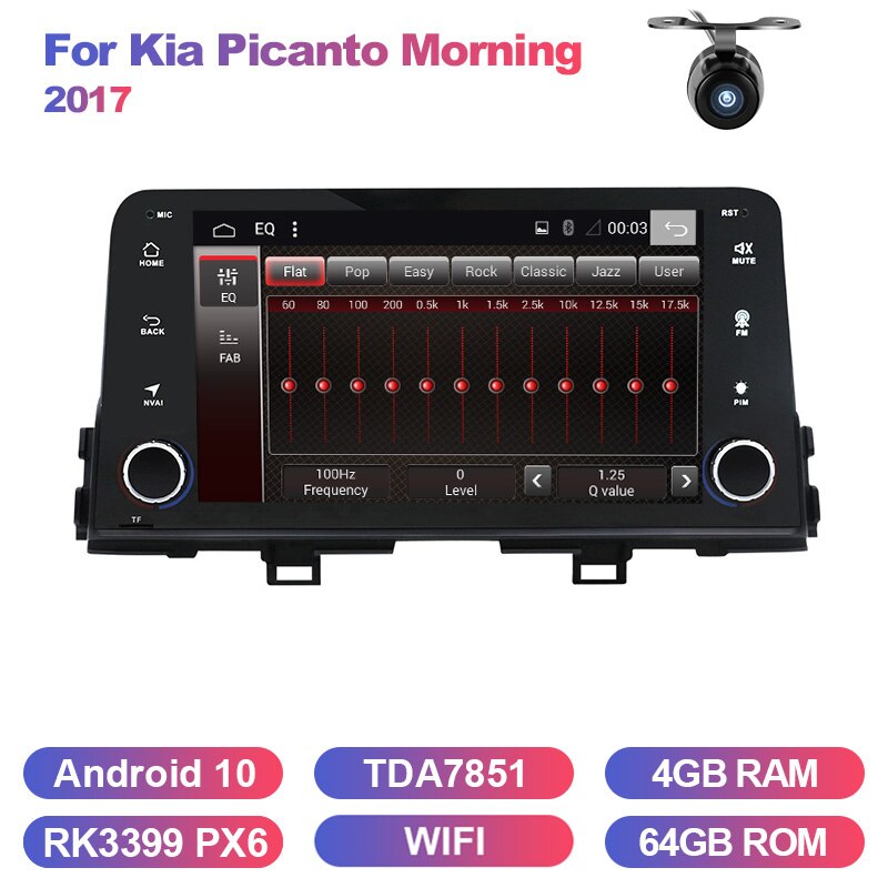 Eunavi 1 Din 8'' Android 9 Car Radio Stereo GPS Navigation for Kia Picanto Morning 2017 1din headunit multimedia IPS TDA7851 USB