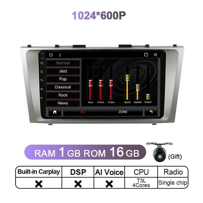 Eunavi QLED 4G Android 11 2 Din Car Radio For Toyota Camry 6 XV 40 50 2006 - 2011 Multimedia Video Player 2Din DVD GPS Head unit