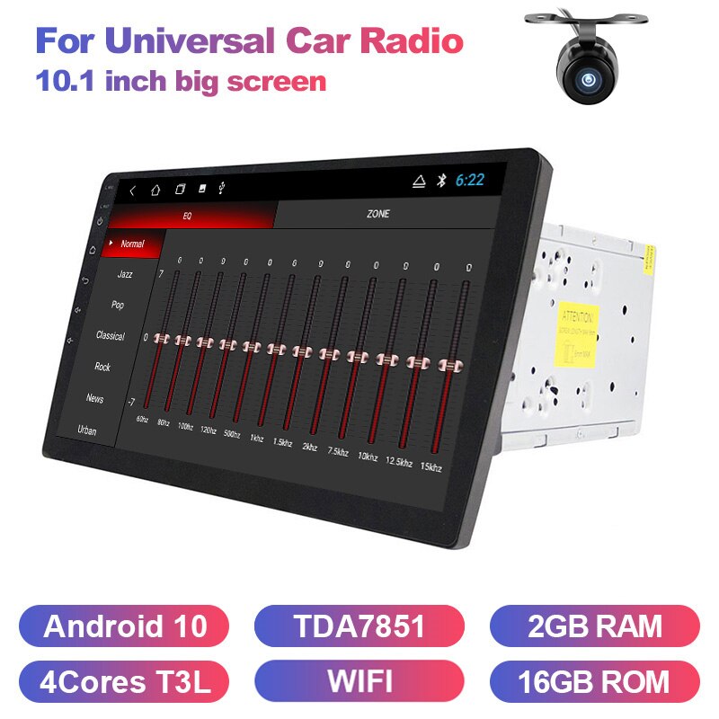 Eunavi 2 din 10.1 cal DSP TDA7851 uniwersalny Android 10 samochodowy multimedialny odtwarzacz radiowy 2din GPS ekran dotykowy Bluetooth wifi bez DVD