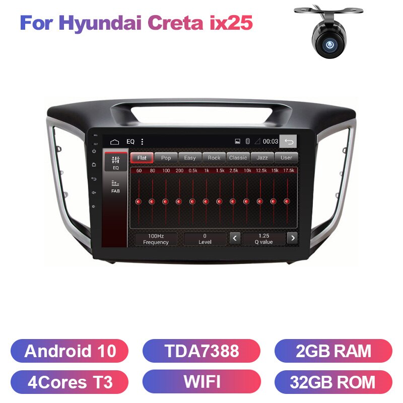 Eunavi 2din car radio GPS for Hyundai Creta ix25 stereo multimedia navigation 2 DIN autoradio in dash head unit android 10