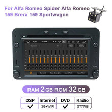 Charger l&#39;image dans la galerie, Eunavi 2 Din Android 10  Car Multimedia Player DVD GPS Radio Auto For Alfa Romeo Spider Alfa Romeo 159 Brera 159 Sportwagon WIFI