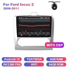 Cargar imagen en el visor de la galería, Eunavi DSP Android System Head unit Car Radio For ford focus 2 Mk2 2004-2011 Autoradio Stereo Audio GPS 2 Din Multimedia 4G 64GB