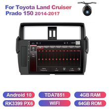 Załaduj zdjęcie do przeglądarki galerii, Eunavi 2 din car radio stereo for Toyota Land Cruiser Prado 150 2014-2017 Android 10 2din multimedia GPS Navigation NO DVD